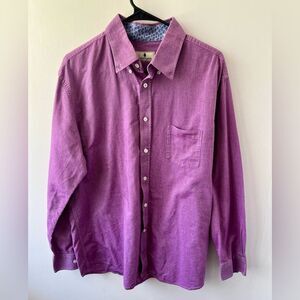 Southern Pines Men’s Long Sleeve Button Up Shirt Purple XL